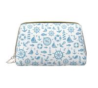 Grande borsa per il trucco da viaggio, borsa a vela timone in pelle PVC portatile per donne con cerniera, borsa per la cura della pelle, borsa per il trucco da donna