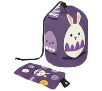 Grande borsa per il trucco, impermeabile, con coulisse, organizer per articoli da toeletta, per donne, viola con coniglietto pasquale, Multicolore, 9.9x6.9in/25.2x17.6cm;6x3.5in/15.2x8.8cm