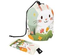 Grande borsa per il trucco impermeabile da donna, resistente e pratica per l'uso quotidiano e in viaggio, uovo di Pasqua bianco, Multicolore, 9.9x6.9in/25.2x17.6cm;6x3.5in/15.2x8.8cm