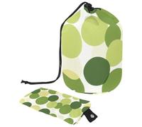 Grande borsa per il trucco impermeabile da donna, spaziosa ed elegante per viaggi e uso quotidiano, verde circolare geometrico, Multicolore, 9.9x6.9in/25.2x17.6cm;6x3.5in/15.2x8.8cm