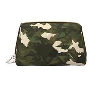 Grande borsa per il trucco in pelle mimetica militare, in pelle PVC, chiusura a cerniera, borsa da viaggio per articoli da toeletta, borsa da viaggio, bianca, taglia unica, bianco, Taglia unica