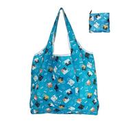 Grande borsa per la spesa pieghevole e versatile con ampio spazio leggero, adatta per viaggi e picnic, Gattino Blu, as described