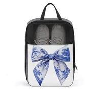 Grande borsa per scarpe da golf con doppio anello bianco navy per viaggi uso quotidiano anti-polvere porta scarpe da golf