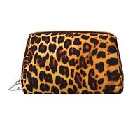 Grande borsa per trucchi portatile in pelle leopardata a righe su leopardi, pelle PVC, chiusura con cerniera, borsa da viaggio da viaggio, borsa da viaggio, bianca, taglia unica, bianco, Taglia unica