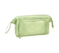 Grande borsa portamatite, portamatite con cerniera | custodia per penne a mano, astuccio portapenne a doppio strato, astuccio per matite con cerniera per uscite e voto, verde, Se référer au