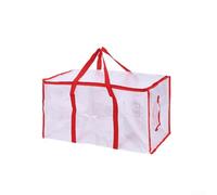 Grande borsa portaoggetti per trapunte, trasparente, in tessuto resistente, per coperte e vestiti stagionali, contenitore trasparente sotto il letto (69 x 36 x 38 cm, rosso)