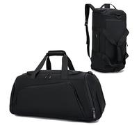 Grande borsa sportiva da 60 l, con 3 possibilità di trasporto, borsa da allenamento con scomparto bagnato, scomparto per scarpe, spallacci nascosti e spallacci aggiuntivi, ideale per viaggi, fitness,