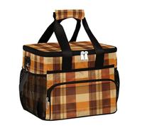 Grande borsa termica da campeggio per picnic, marrone, pieghevole, portatile, da viaggio, per uomini e donne, 20 l