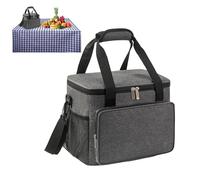 Grande borsa termica isolata -, supporto riutilizzabile per la strada alimentare, borsa per il pranzo calda e fredda a prova di perdite, refrigeratore da viaggio portatile da 15 l