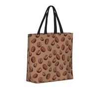 Grande borsa tote da donna, riutilizzabile, con cerniera, borsa da spiaggia da donna, stampa chicco di caffè marrone, borsa per mamma, adatta per ospedale, spiaggia, viaggi, shopping