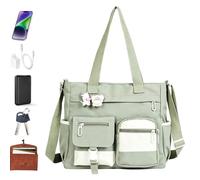 Grande borsa tote in tela, alla moda, impermeabile, con molti scomparti e | Borsa tote per tutti i giorni, scuola, lavoro, per ragazze, adulti, adolescenti, amici, studenti