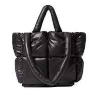 Grande borsa trapuntata invernale da donna, morbida borsa a tracolla trapuntata, borsa a tracolla da donna o da uomo, Nero , Taglia unica