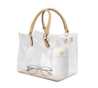 Grande borsa trasparente - borsa per la spesa, borsa per il trucco cosmetico | Peso impermeabile e leggero, approvato dallo stadio in PVC trasparente trasparente trasparente borsa per la morte