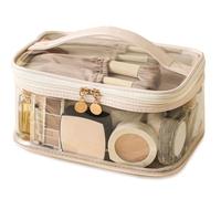 Grande borsa trasparente per cosmetici da viaggio, borsa da toeletta con manico, borsa trasparente per articoli da toeletta per borsa Orangizer per oggetti essenziali quotidiani, bianco, Organizer per