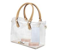 Grande borsa trasparente - tote borsa spalla, borsa per trucco impermeabile | Borsa con cerniera, borsa in PVC approvato dallo stadio, impermeabile, pesante, spazioso per lavoro, viaggi, sport, concer