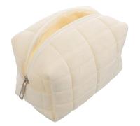 Grande Borsa Trucchetti Beige a Forma di Cuscino Metallo