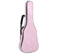 Grande borsa universale per chitarra acustica, adatta a 40/41/42 pollici, impermeabile, con strato protettivo in spugna e tasche multiple, motivo a funghi rosa, Multicolore, 42.9x16.9x4.7 in, Borsa