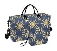 Grande borsa William Morris Style Design Sole Blu Scuro Carry On Personal Item Bag con Toiletry Bag per Viaggio Grande Capacità bolsos para