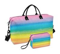 Grande borsone da viaggio, a righe arcobaleno tie-dye, borsa da viaggio per donne e uomini, borsa da viaggio con custodia trolley, essenziale per viaggiare in aereo, #03, Taglia unica, alla moda