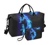 Grande borsone da viaggio, blu astratto drago, borsa da viaggio per donne e uomini, borsa da viaggio con custodia trolley, essenziale da viaggio in aereo per volare, #01, Taglia unica, alla moda