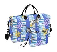 Grande borsone da viaggio, borsa da palestra, borsa da palestra, per il fine settimana, a righe zebrate, bagaglio a mano con borsa da toilette, Zebra a righe, Sports Bag:52*20*35cm;Toiletry Bag:23*9