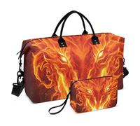 Grande borsone da viaggio, borsa da viaggio antica con drago di fuoco, borsa da viaggio per donne e uomini, borsa da viaggio con custodia trolley, essenziale da viaggio in aereo per volare, #03,