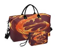 Grande borsone da viaggio, borsa da viaggio astratta con drago di fuoco, borsa da viaggio per donne e uomini, borsa da viaggio con custodia trolley, essenziale da viaggio in aereo per volare, #03,