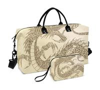 Grande borsone da viaggio, borsa da viaggio con drago tribale, borsa da viaggio per donne e uomini, borsa da viaggio con custodia trolley, essenziale per viaggi in aereo, #03, Taglia unica, alla moda