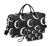 Grande borsone da viaggio, carino gatto luna magica borsa da viaggio per donne uomini borsa da viaggio con custodia trolley, accessori essenziali da viaggio in aereo per volare, #06, Taglia unica,