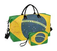 Grande borsone da viaggio, con bandiera del Brasile, borsa da viaggio per donne e uomini, borsa da viaggio con custodia trolley, essenziale da viaggio in aereo per volare, #01, Taglia unica, alla moda