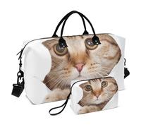 Grande borsone da viaggio, con gatto che guarda in alto, borsa da viaggio per donne e uomini, borsa da viaggio con custodia trolley, essenziale da viaggio in aereo per volare, #01, Taglia unica, alla