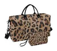 Grande borsone da viaggio, con stampa leopardata di ghepardo, borsa da viaggio per donne e uomini, borsa da viaggio con custodia trolley, essenziale da viaggio in aereo per volare, #02, Taglia unica,