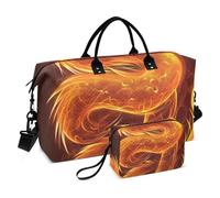Grande borsone da viaggio, grande borsa da viaggio con drago di fuoco, borsa da viaggio per donne e uomini, borsa da viaggio con custodia trolley, essenziale da viaggio in aereo per volare, #03,