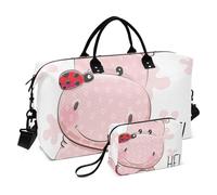 Grande borsone da viaggio, grazioso ippopotamo in stile cartone animato, borsa da viaggio per donne e uomini, borsa da viaggio con custodia trolley, essenziale per viaggiare in aereo, #03, Taglia