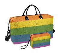 Grande borsone da viaggio, LGBT Pride arcobaleno a righe, borsa da viaggio per donne e uomini, borsa da viaggio con custodia trolley, essenziale da viaggio in aereo per volare, #04, Taglia unica, alla