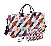 Grande borsone da viaggio, motivo a righe geometriche, borsa da viaggio per donne e uomini, borsa da viaggio con custodia trolley, essenziale per viaggi in aereo, #06, Taglia unica, alla moda