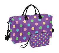 Grande borsone da viaggio, motivo geometrico arcobaleno a pois, borsa da viaggio per donne e uomini, borsa da viaggio con custodia trolley, essenziale da viaggio in aereo per volare, #06, Taglia