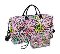 Grande borsone da viaggio, senza cuciture, con texture leopardata, borsa da viaggio per donne e uomini, borsa da viaggio con custodia trolley, essenziale da viaggio in aereo per volare, #07, Taglia