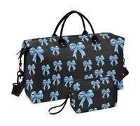 Grande borsone da viaggio sportivo borsa da palestra borsa da viaggio per il fine settimana borse blu papillon borsone bagaglio a mano con borsa da toilette, Papillon Blu, Sports Bag：52*20*35cm