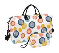 Grande borsone da viaggio sportivo borsa da palestra borsa da viaggio per il fine settimana borse cerchio borsone bagaglio a mano con borsa da toilette, Cerchio., Sports Bag：52*20*35cm；Toiletry Bag：23