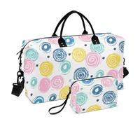 Grande borsone da viaggio sportivo borsa da palestra borsa da viaggio per il fine settimana borse vortice cerchio colorato borsone bagaglio a mano con borsa da toilette, Cerchio vortice colorato