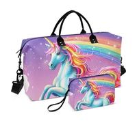 Grande borsone da viaggio sportivo borsa da palestra borsa da viaggio per pernottamento weekend borse unicorno arcobaleno 5 borsone bagaglio a mano con borsa da toilette, Unicorno Arcobaleno 5, Sports