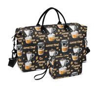 Grande borsone da viaggio sportivo borsa da palestra per pernottamento w nd borse caffè time 5 borsone bagaglio a mano con borsa da toilette, Tempo di caffè 5, Sports Bag：52*20*35cm；Toiletry Bag