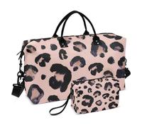 Grande borsone da viaggio, stampa leopardata con ghepardo rosa, borsa da viaggio per donne e uomini, borsa da viaggio con custodia trolley, essenziale da viaggio in aereo per volare, #02, Taglia