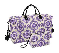 Grande Borsone da Viaggio Trendy Vintage Flower Lavanda Pernottamento Carry On Tote e Bagaglio con Borsa da toilette per Trekking Multifunzionale bolso de para hombre