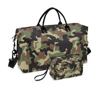 Grande borsone da viaggio, verde mimetico bosco mimetico, borsa da viaggio per donne e uomini, borsa da viaggio con custodia trolley, essenziale da viaggio in aereo per volare, #05, Taglia unica, alla