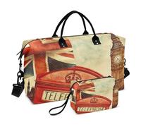 Grande borsone da viaggio, vintage Union Jack London, borsa da viaggio per donne e uomini, borsa da viaggio con custodia trolley, essenziale da viaggio in aereo per volare, #01, Taglia unica, alla
