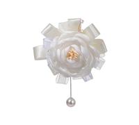 Grande bouquet da polso con peonia e fiore, fascia elastica, in seta satinata, per feste di nozze, occasioni formali, accessorio da sposa, Latte, Cornate