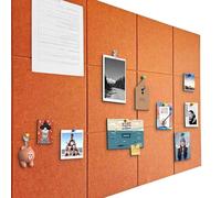 Grande bulletin in sughero da parete 120 x 90 cm, 12 pezzi di piastrelle da parete in feltro con 90 spille, 60 pastiglie adesive sicure, rimovibili, bacheca decorativa per ufficio, scuola e tempo