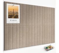 Grande bulletin in sughero da parete 90 x 60 cm, confezione da 6 piastrelle da parete in feltro con 30 aghi, 25 pastiglie adesive sicure e rimovibili, bacheca decorativa per ufficio, scuola e tempo